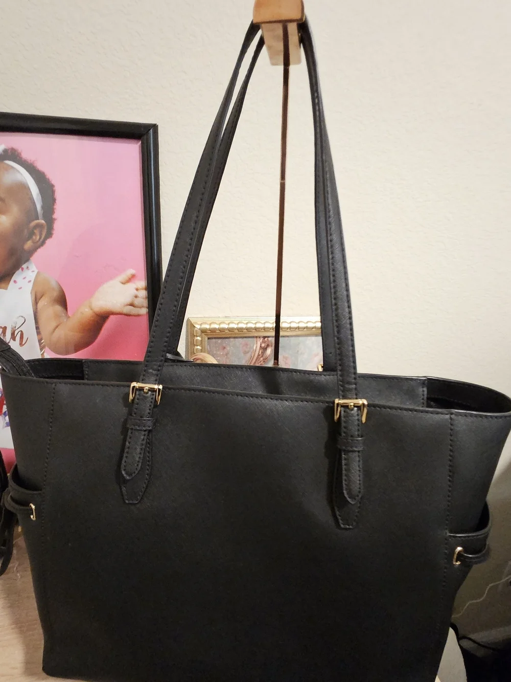 Michael Kors Black Saffiano Leather Tote Bag - Picture 2 of 12